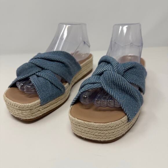 Lucky Brand Shoes - Lucky Brand Grenly Blue Fabric Twist Espadrille Slide Sandal Women's 8M NWOT